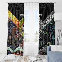 Personalised New Zealand and Australia Window Curtain Maori Mix Aboriginal Art Style LT9 - Polynesian Pride