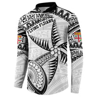 Custom Fiji Rugby Pacific Button Sweatshirt Polynesian Palm Tattoo LT9 - Polynesian Pride