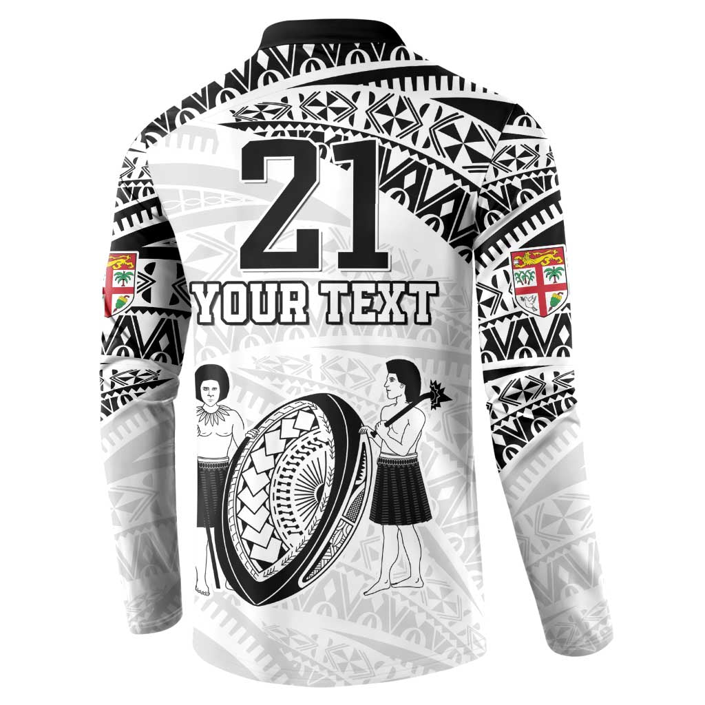 Custom Fiji Rugby Pacific Button Sweatshirt Polynesian Palm Tattoo LT9 - Polynesian Pride
