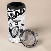 Custom Fiji Rugby Pacific Can Cooler Tumbler Polynesian Palm Tattoo