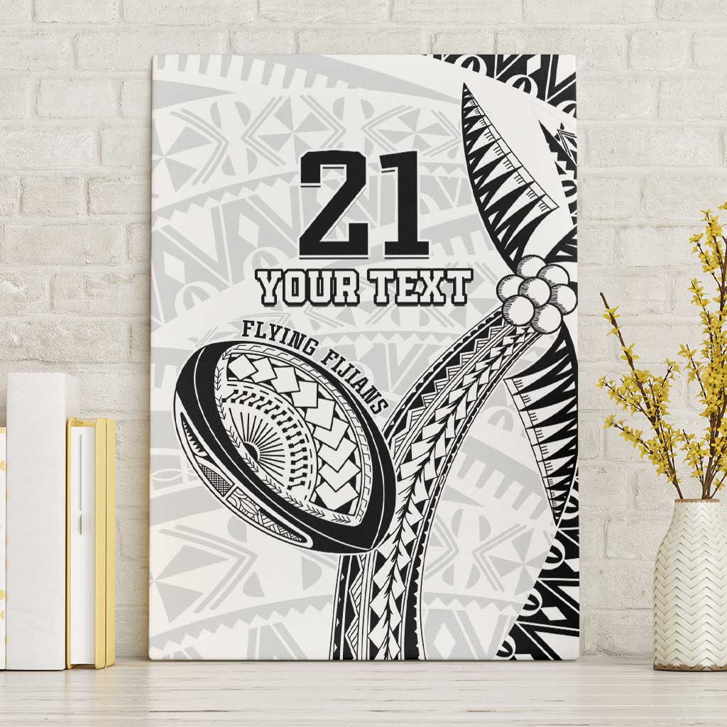 Custom Fiji Rugby Pacific Canvas Wall Art Polynesian Palm Tattoo LT9 Without Frame White - Polynesian Pride