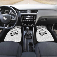 Custom Fiji Rugby Pacific Car Mats Polynesian Palm Tattoo LT9 Set 2pcs - Front White - Polynesian Pride