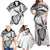 Custom Fiji Rugby Pacific Family Matching Off Shoulder Maxi Dress and Hawaiian Shirt Polynesian Palm Tattoo