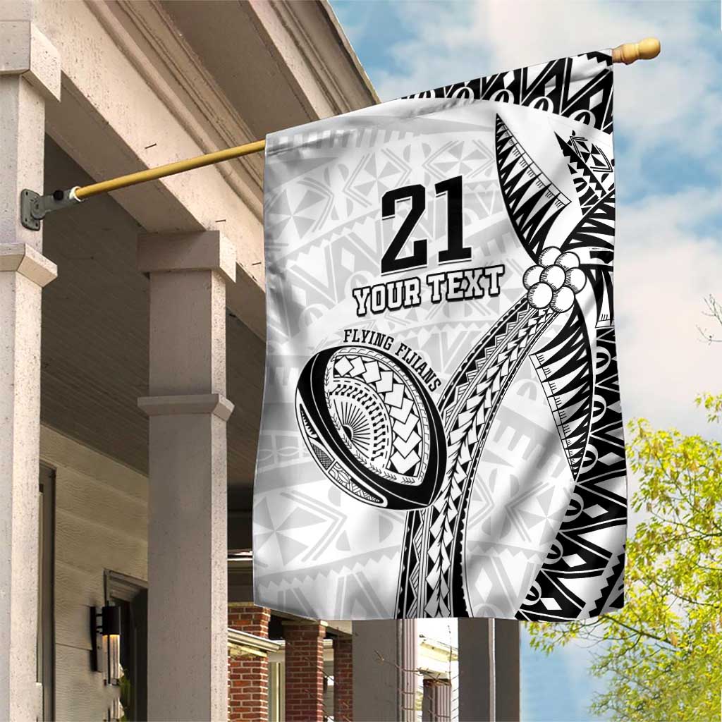 Custom Fiji Rugby Pacific Garden Flag Polynesian Palm Tattoo LT9 House Flag White - Polynesian Pride