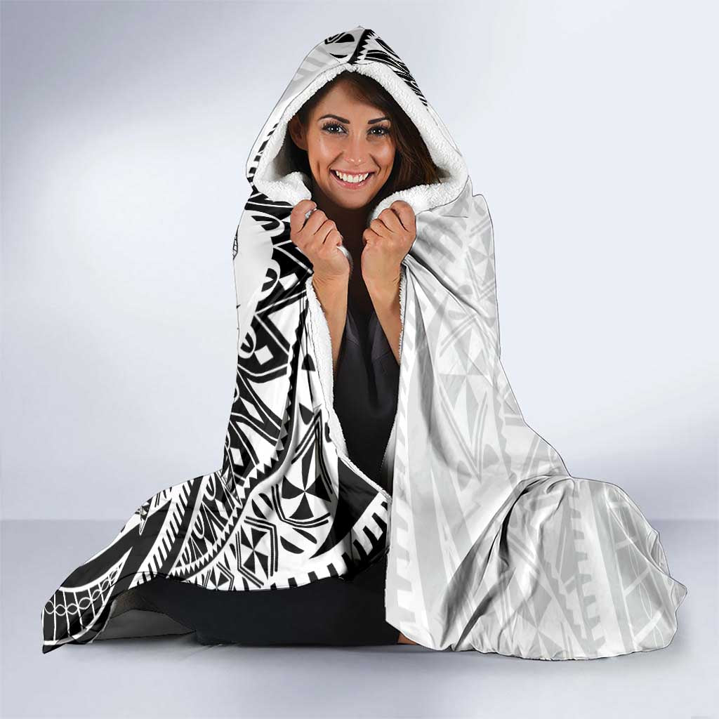 Custom Fiji Rugby Pacific Hooded Blanket Polynesian Palm Tattoo LT9 - Polynesian Pride