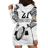 Custom Fiji Rugby Pacific Hoodie Dress Polynesian Palm Tattoo LT9 - Polynesian Pride
