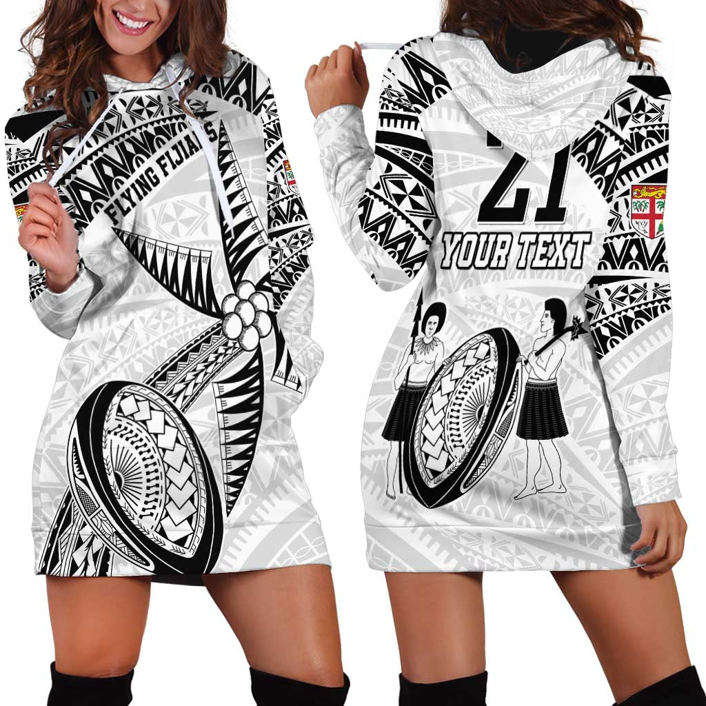 Custom Fiji Rugby Pacific Hoodie Dress Polynesian Palm Tattoo LT9 - Polynesian Pride