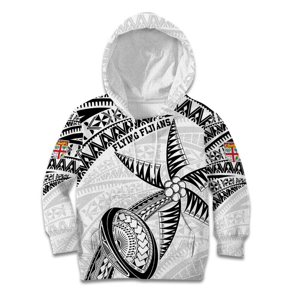 Custom Fiji Rugby Pacific Kid Hoodie Polynesian Palm Tattoo