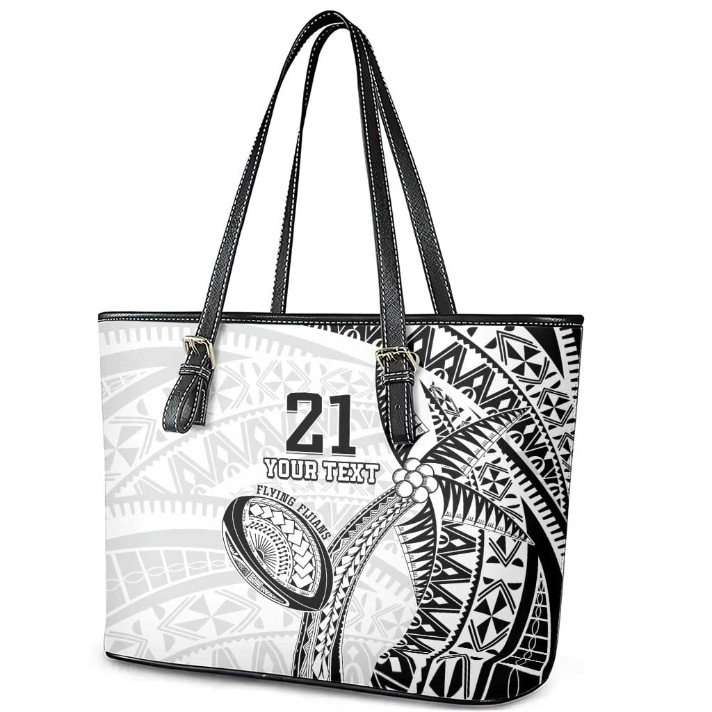 Custom Fiji Rugby Pacific Leather Tote Bag Polynesian Palm Tattoo LT9 - Polynesian Pride