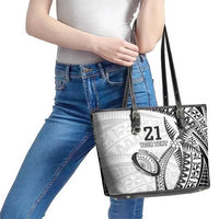 Custom Fiji Rugby Pacific Leather Tote Bag Polynesian Palm Tattoo LT9 - Polynesian Pride