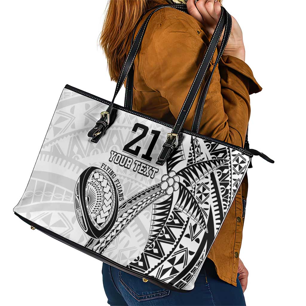 Custom Fiji Rugby Pacific Leather Tote Bag Polynesian Palm Tattoo LT9 - Polynesian Pride