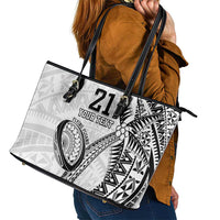 Custom Fiji Rugby Pacific Leather Tote Bag Polynesian Palm Tattoo LT9 - Polynesian Pride