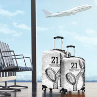 Custom Fiji Rugby Pacific Luggage Cover Polynesian Palm Tattoo