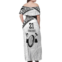 Custom Fiji Rugby Pacific Off Shoulder Maxi Dress Polynesian Palm Tattoo LT9 - Polynesian Pride