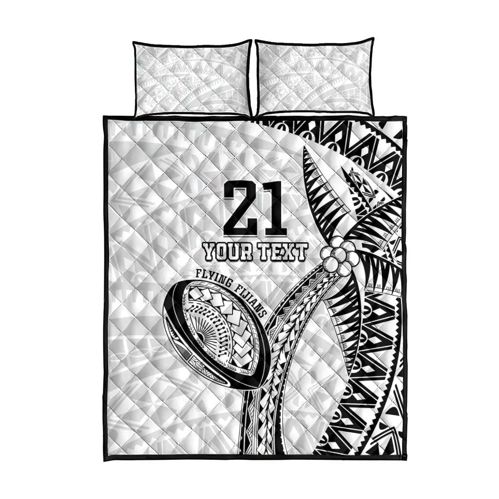 Custom Fiji Rugby Pacific Quilt Bed Set Polynesian Palm Tattoo LT9 - Polynesian Pride