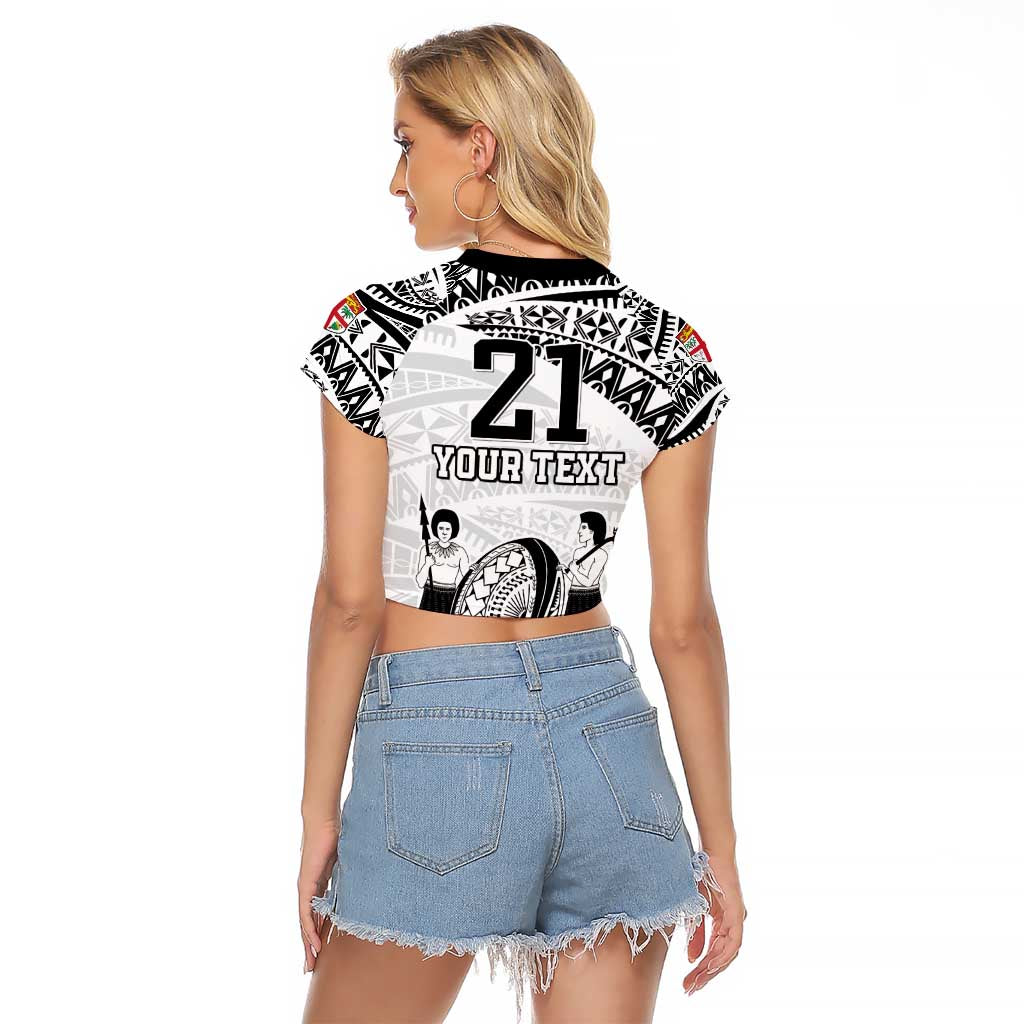 Custom Fiji Rugby Pacific Raglan Cropped T Shirt Polynesian Palm Tattoo LT9 - Polynesian Pride