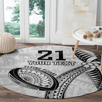 Custom Fiji Rugby Pacific Round Carpet Polynesian Palm Tattoo