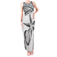 Custom Fiji Rugby Pacific Tank Maxi Dress Polynesian Palm Tattoo LT9 Women White - Polynesian Pride