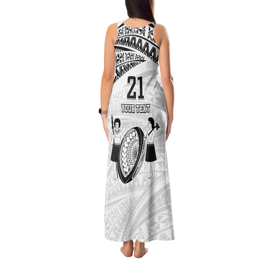 Custom Fiji Rugby Pacific Tank Maxi Dress Polynesian Palm Tattoo LT9 - Polynesian Pride