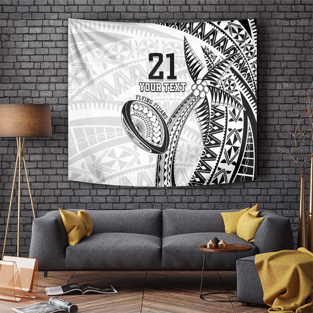 Custom Fiji Rugby Pacific Tapestry Polynesian Palm Tattoo