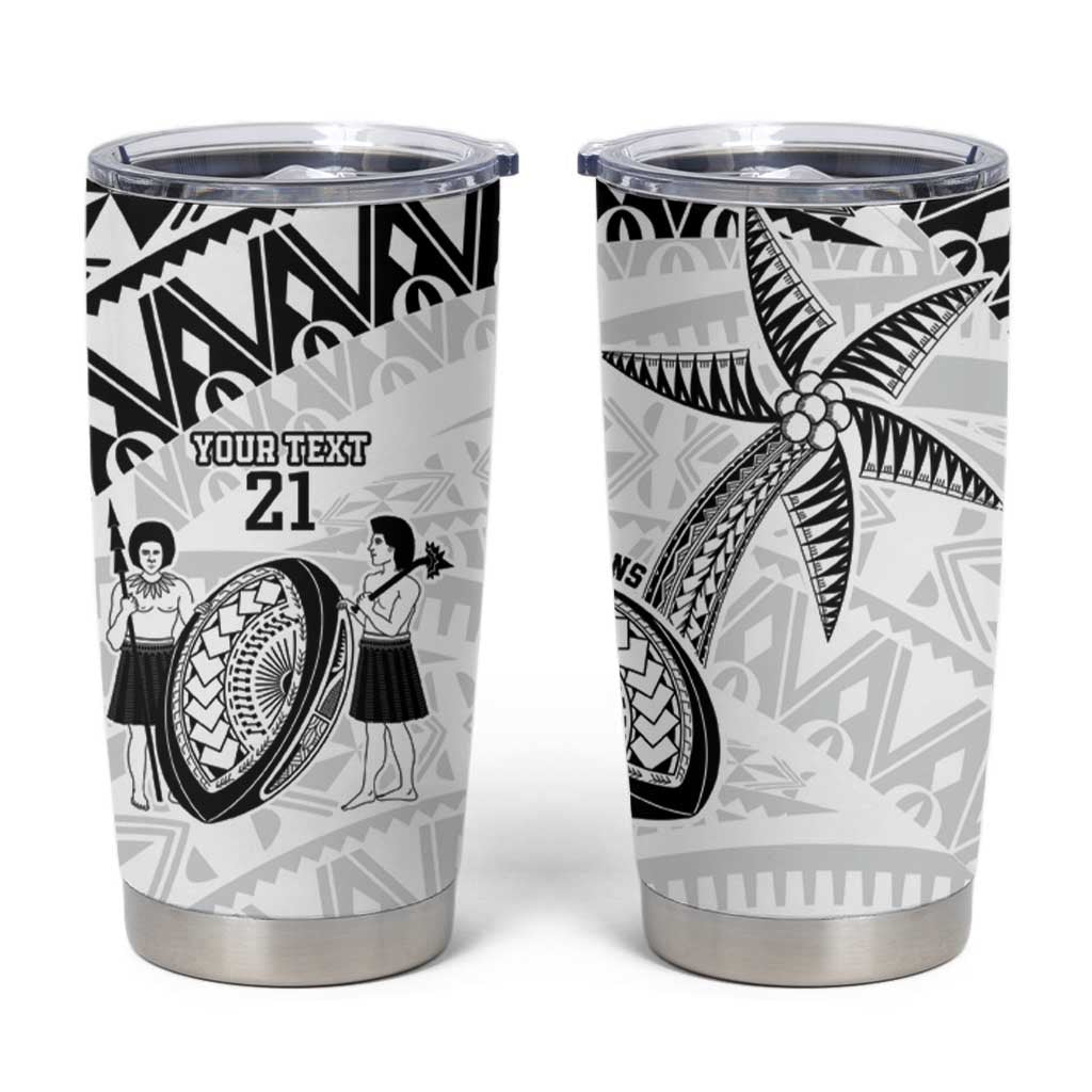 Custom Fiji Rugby Pacific Tumbler Cup Polynesian Palm Tattoo