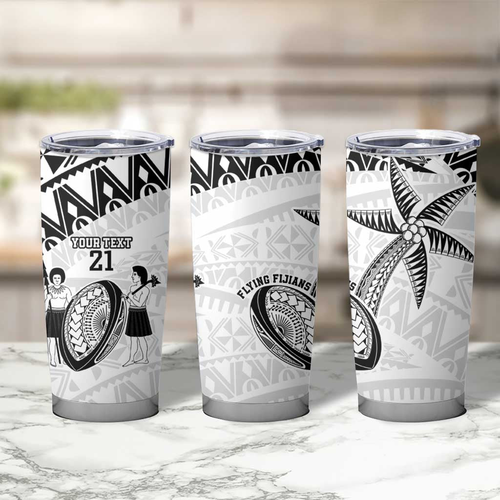 Custom Fiji Rugby Pacific Tumbler Cup Polynesian Palm Tattoo LT9 - Polynesian Pride
