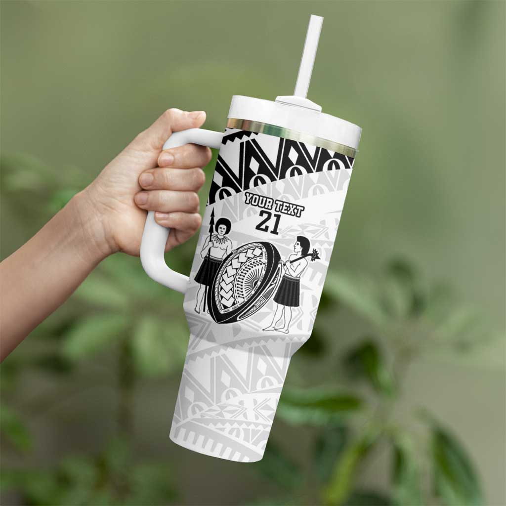 Custom Fiji Rugby Pacific Tumbler With Handle Polynesian Palm Tattoo LT9 - Polynesian Pride