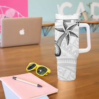 Custom Fiji Rugby Pacific Tumbler With Handle Polynesian Palm Tattoo LT9 - Polynesian Pride