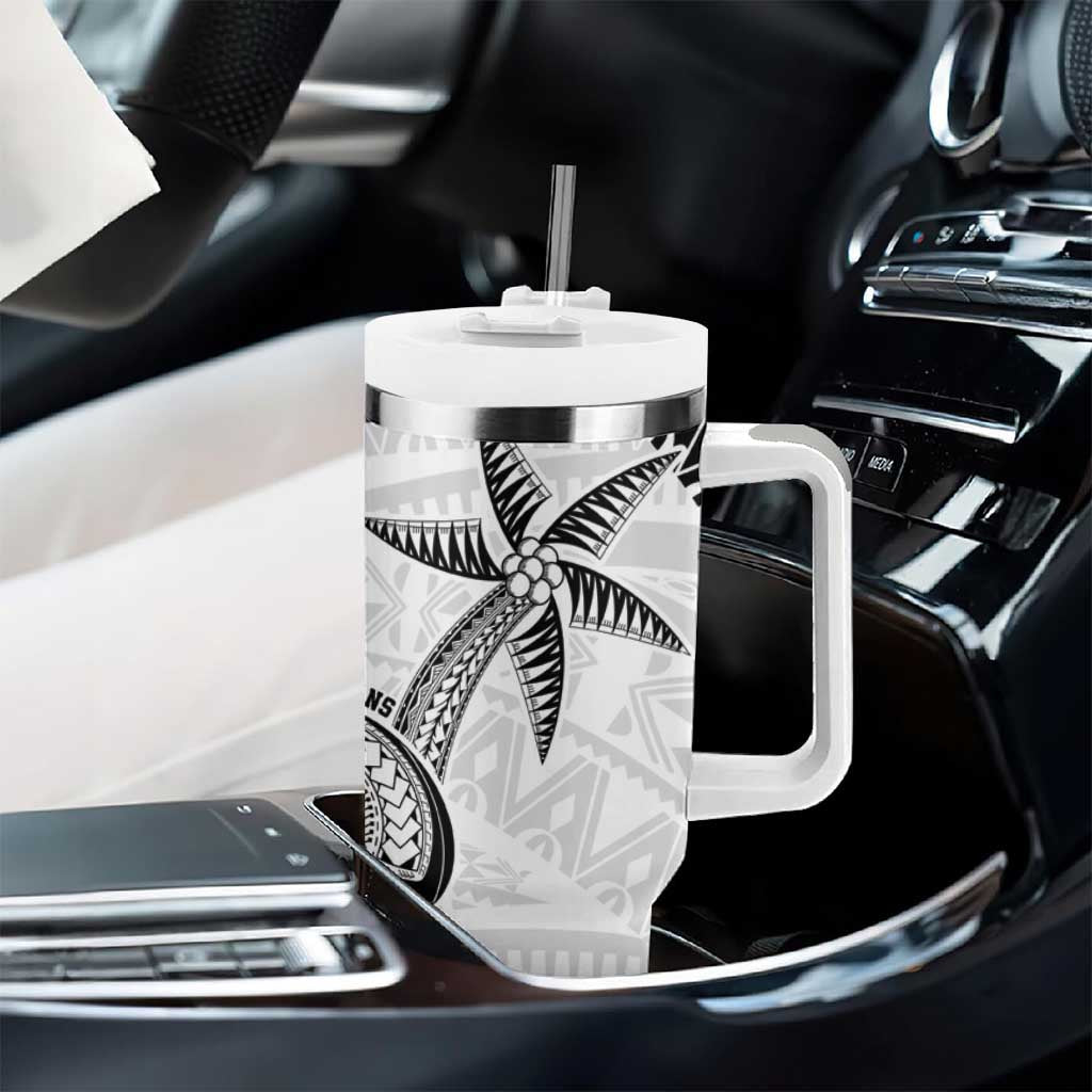 Custom Fiji Rugby Pacific Tumbler With Handle Polynesian Palm Tattoo LT9 - Polynesian Pride