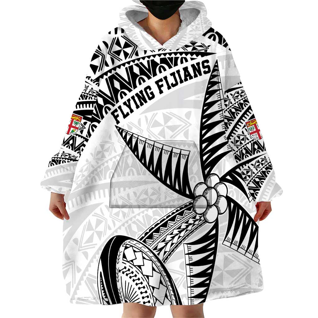 Custom Fiji Rugby Pacific Wearable Blanket Hoodie Polynesian Palm Tattoo LT9 - Polynesian Pride