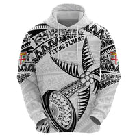 Custom Fiji Rugby Pacific Zip Hoodie Polynesian Palm Tattoo