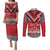 Personalised Tonga Rugby Pacific Couples Matching Puletasi and Long Sleeve Button Shirt Ikale Tahi Sipi Tau