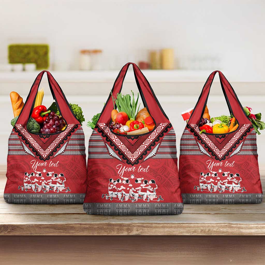 Personalised Tonga Rugby Pacific Grocery Bag Ikale Tahi Sipi Tau