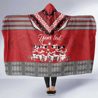 Personalised Tonga Rugby Pacific Hooded Blanket Ikale Tahi Sipi Tau LT9 One Size Red - Polynesian Pride