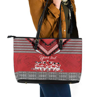 Personalised Tonga Rugby Pacific Leather Tote Bag Ikale Tahi Sipi Tau LT9 - Polynesian Pride