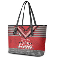 Personalised Tonga Rugby Pacific Leather Tote Bag Ikale Tahi Sipi Tau LT9 - Polynesian Pride