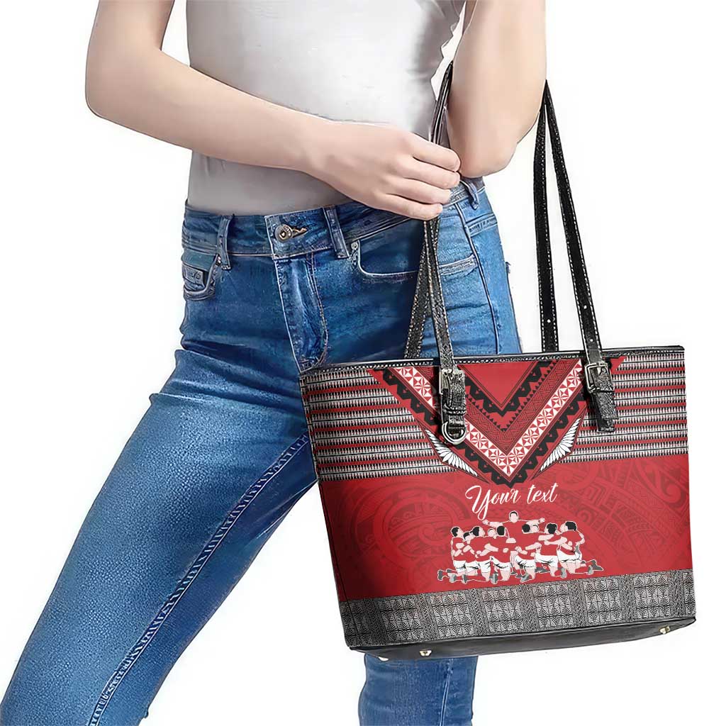 Personalised Tonga Rugby Pacific Leather Tote Bag Ikale Tahi Sipi Tau LT9 - Polynesian Pride