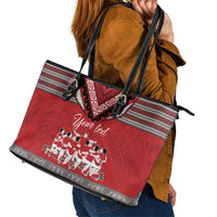 Personalised Tonga Rugby Pacific Leather Tote Bag Ikale Tahi Sipi Tau LT9 - Polynesian Pride
