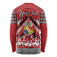 Personalised Tonga Rugby Pacific Long Sleeve Shirt Ikale Tahi Sipi Tau