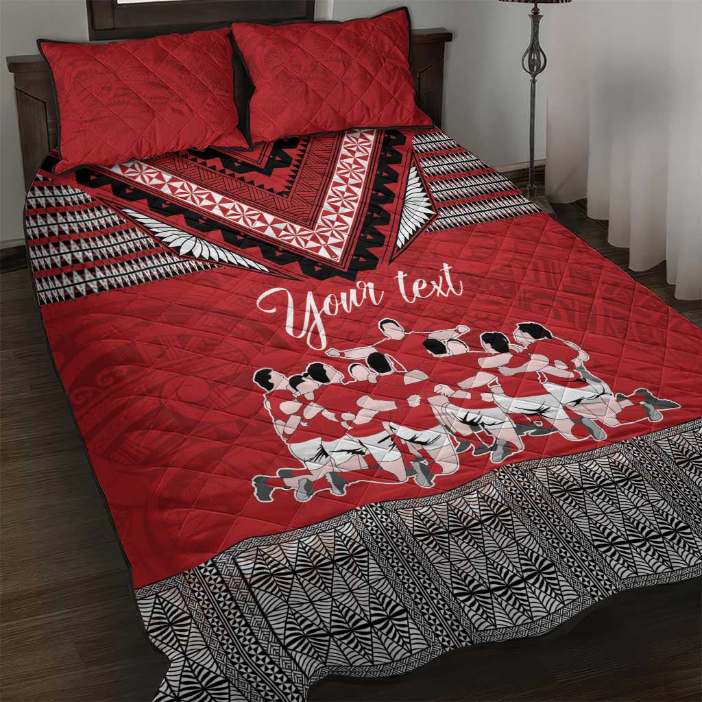 Personalised Tonga Rugby Pacific Quilt Bed Set Ikale Tahi Sipi Tau