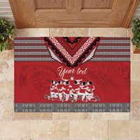 Personalised Tonga Rugby Pacific Rubber Doormat Ikale Tahi Sipi Tau LT9 Red - Polynesian Pride