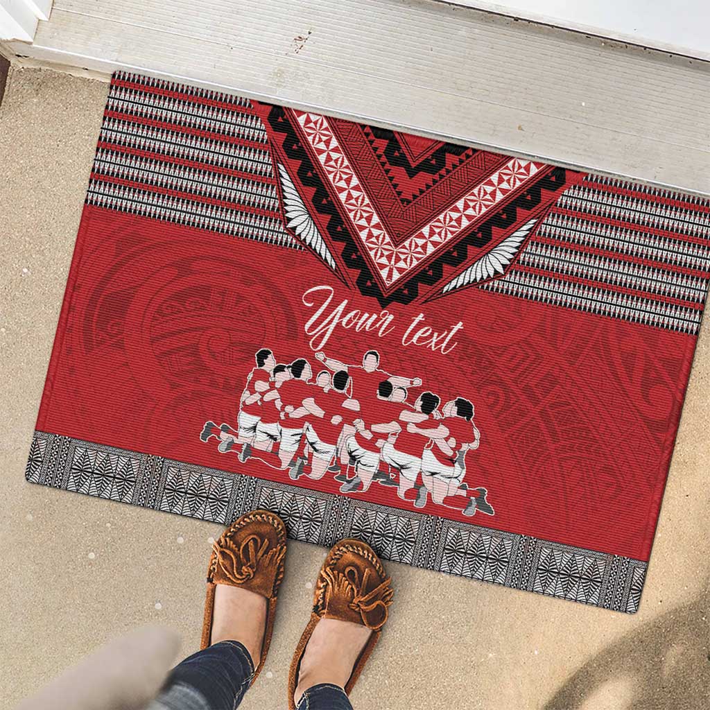 Personalised Tonga Rugby Pacific Rubber Doormat Ikale Tahi Sipi Tau LT9 - Polynesian Pride