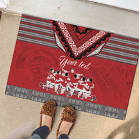 Personalised Tonga Rugby Pacific Rubber Doormat Ikale Tahi Sipi Tau LT9 - Polynesian Pride