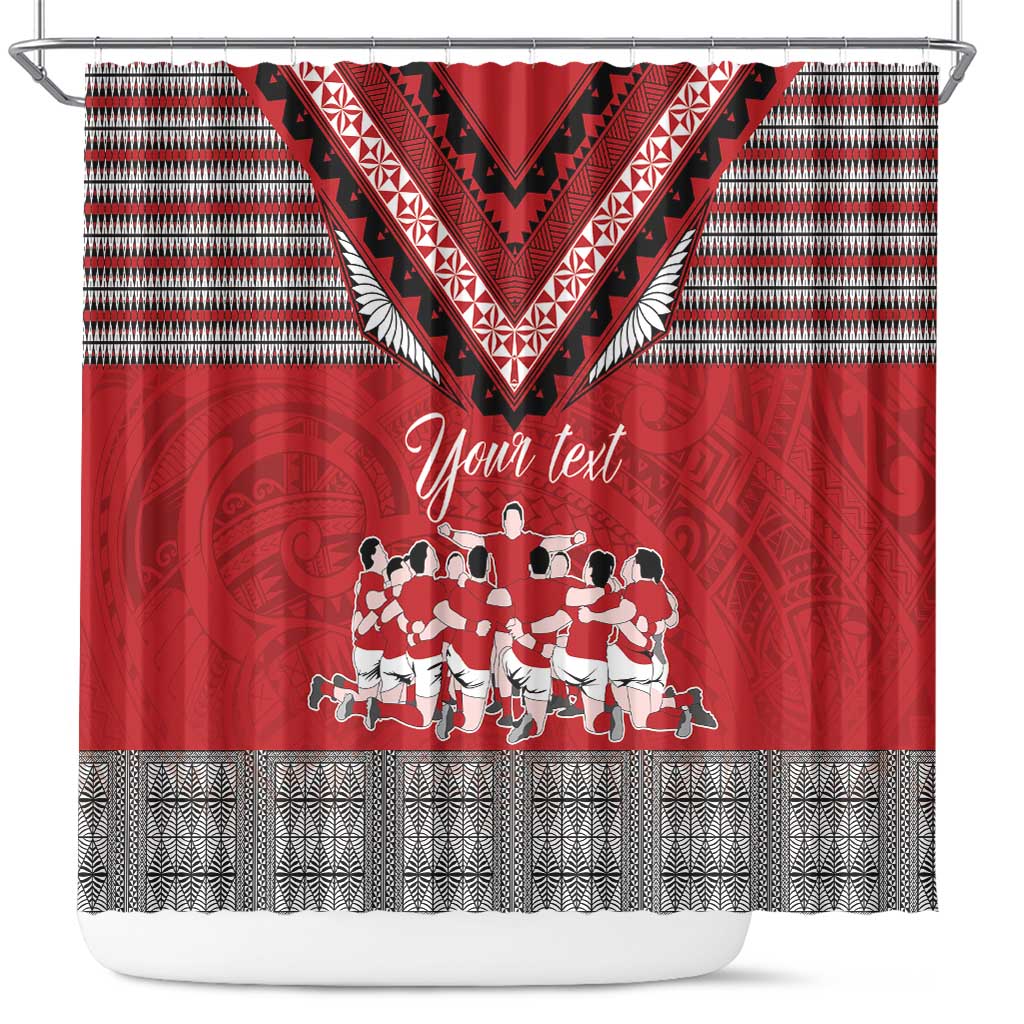 Personalised Tonga Rugby Pacific Shower Curtain Ikale Tahi Sipi Tau