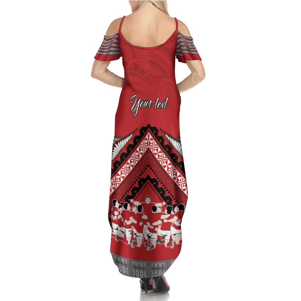 Personalised Tonga Rugby Pacific Summer Maxi Dress Ikale Tahi Sipi Tau LT9 - Polynesian Pride