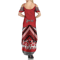 Personalised Tonga Rugby Pacific Summer Maxi Dress Ikale Tahi Sipi Tau LT9 - Polynesian Pride