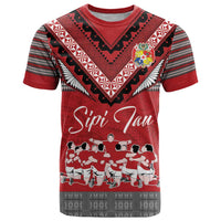 Personalised Tonga Rugby Pacific T Shirt Ikale Tahi Sipi Tau LT9 Red - Polynesian Pride