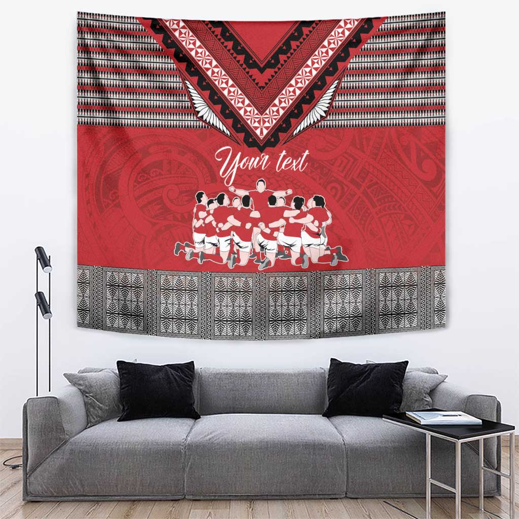 Personalised Tonga Rugby Pacific Tapestry Ikale Tahi Sipi Tau