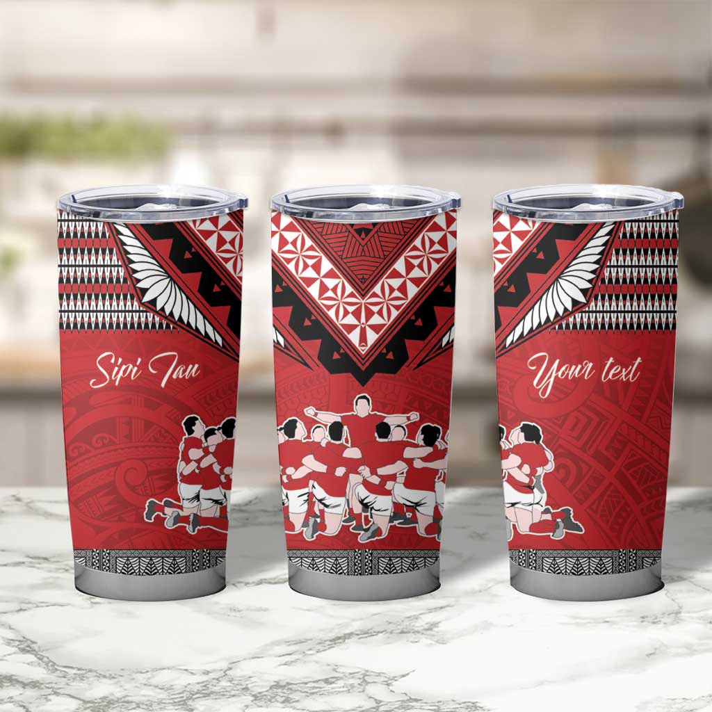 Personalised Tonga Rugby Pacific Tumbler Cup Ikale Tahi Sipi Tau LT9 - Polynesian Pride