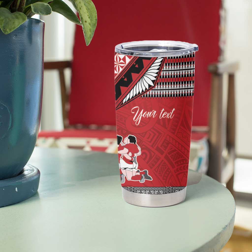 Personalised Tonga Rugby Pacific Tumbler Cup Ikale Tahi Sipi Tau LT9 - Polynesian Pride